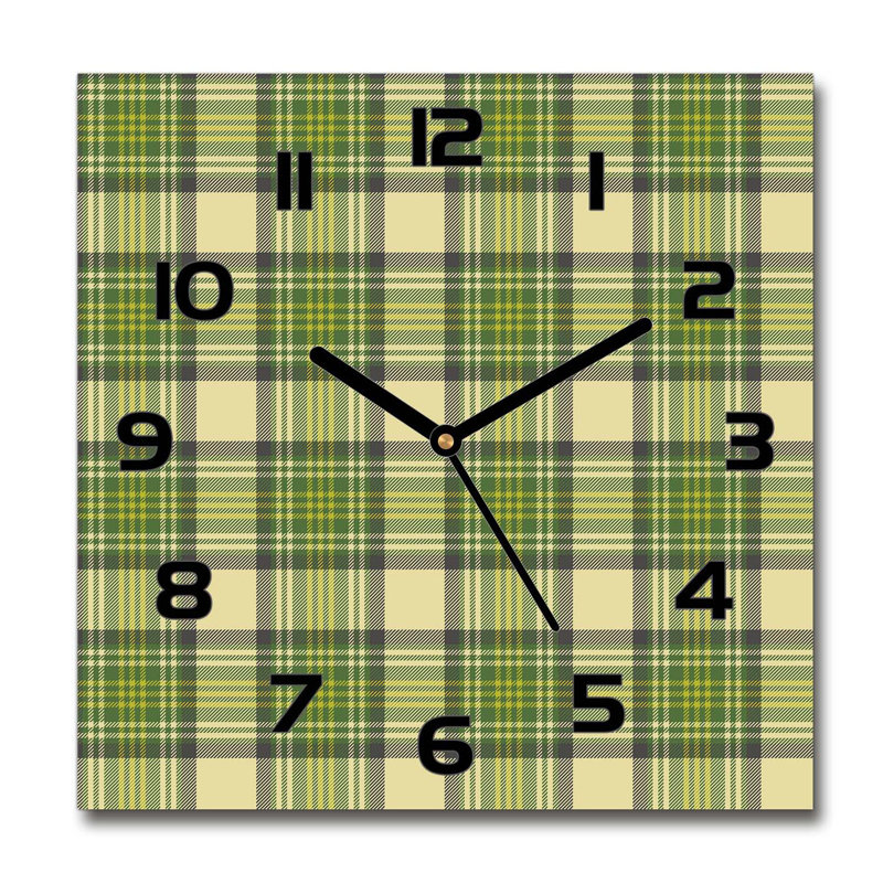 Immanuella Glass Wall Clock, Black/Green/Cream