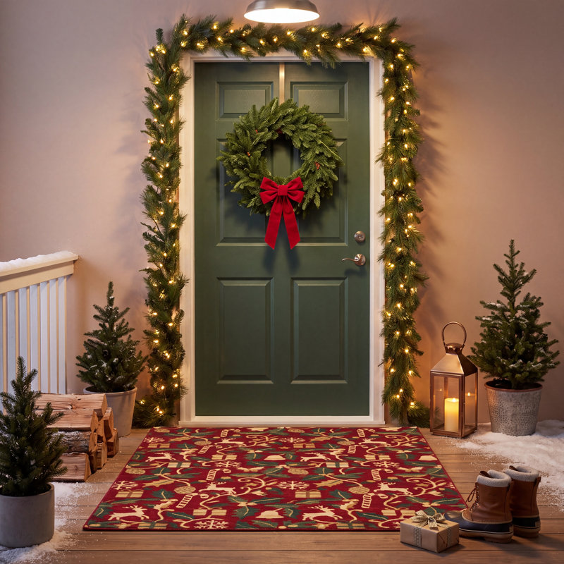 Tapis de Noël Tunstall, Rectangle 3'11" x 5'11"