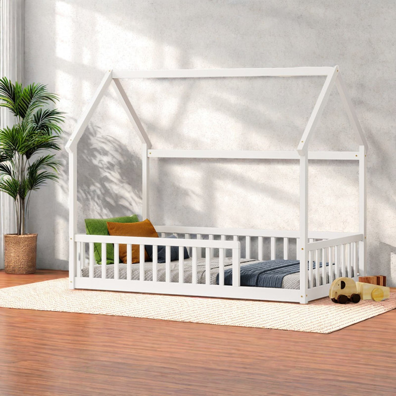 Lits Safe House, structure de plancher en bois de pin simple, chambre d'enfant de ferme