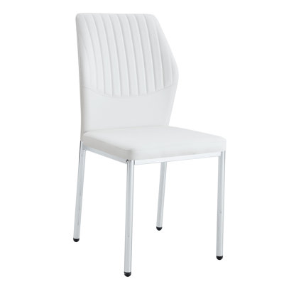 Minori Modern Ergonomic PU Leather Dining Chair with Metal Legs