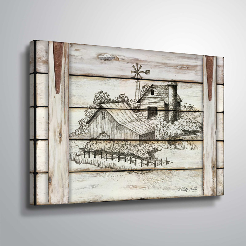 " Down On The Farm ", 18" H x 24" W x 2" D, Wrapped Canvas