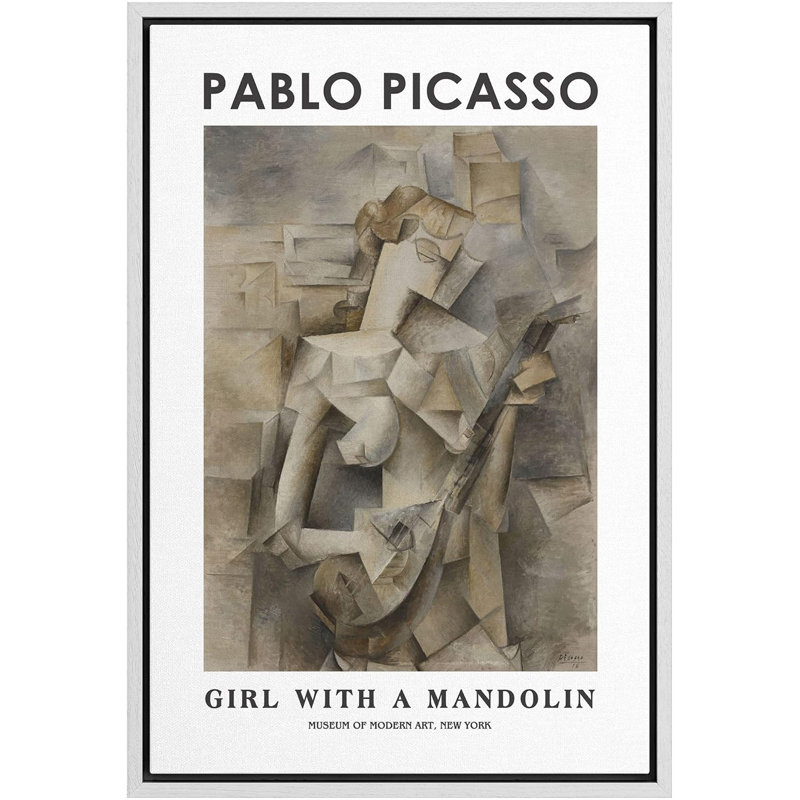 Fille avec une mandoline par Pablo Picasso, Blanc, H 24 po x l 16 po x P 1,5 po