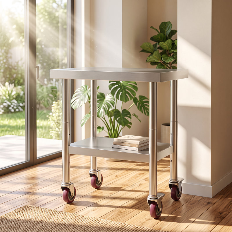 Stainless Steel Top End Table