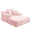 Luxueuse chaise longue en velours côtelé moelleux avec 3 coussins, canapé-lit convertible avec poche de rangement, conception sans cadre et mousse de compression pour les petits espaces, salon, appartement-439304924