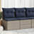Ebern Designs 2 Piece Patio Sofa Set With Cushions Black Poly Rattan Acacia-1100464378-1100464382