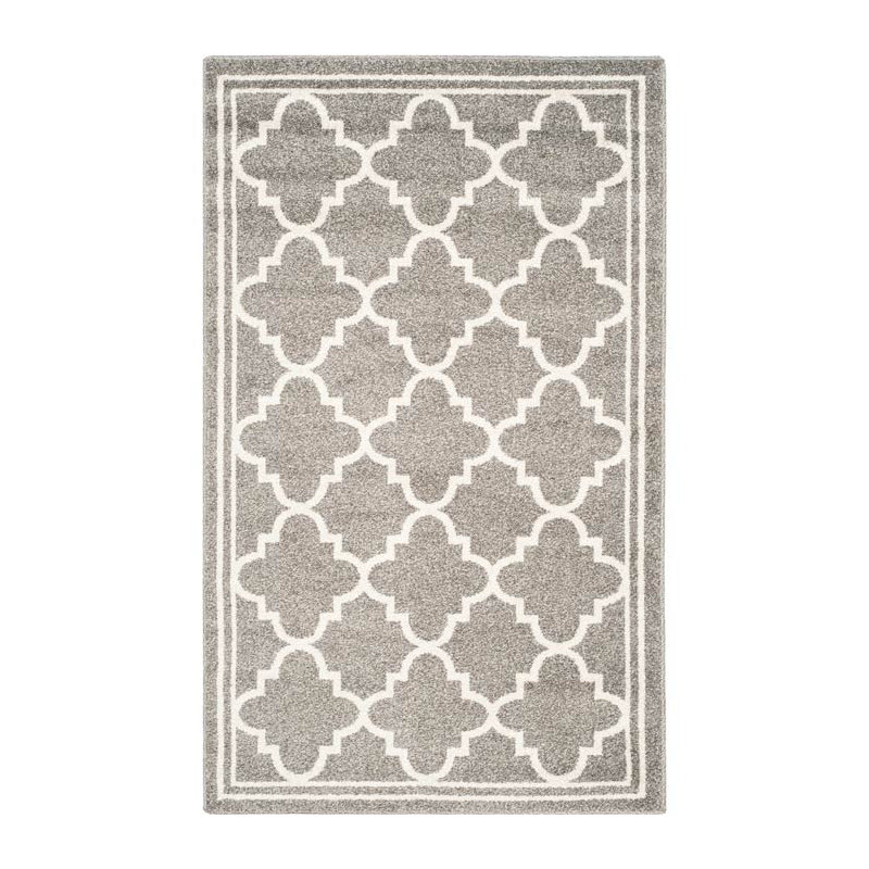 Ammundsen Geometric Area Rug, Rectangle 3' x 5', Dark Gray/Beige