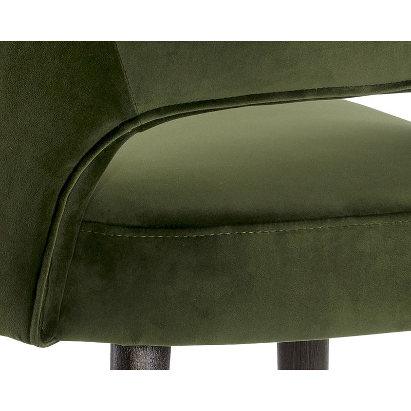 Monae Upholstered Stool with Solid Wood Frame, Counter Stool (26" Seat Height), Green
