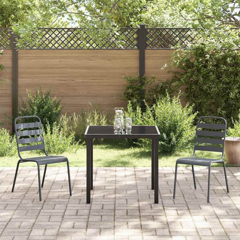 Patio Dining Set Table,, 3, 73 cm H x 80 cm W x 80 cm D, 2