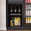 Bar à café moderne de 38,6 po avec prise de courant et prise de courant, armoire de bar avec rangement pour le vin, table de bar en bois avec réfrigérateur pour la cuisine, la salle à manger et le salon-1294021041