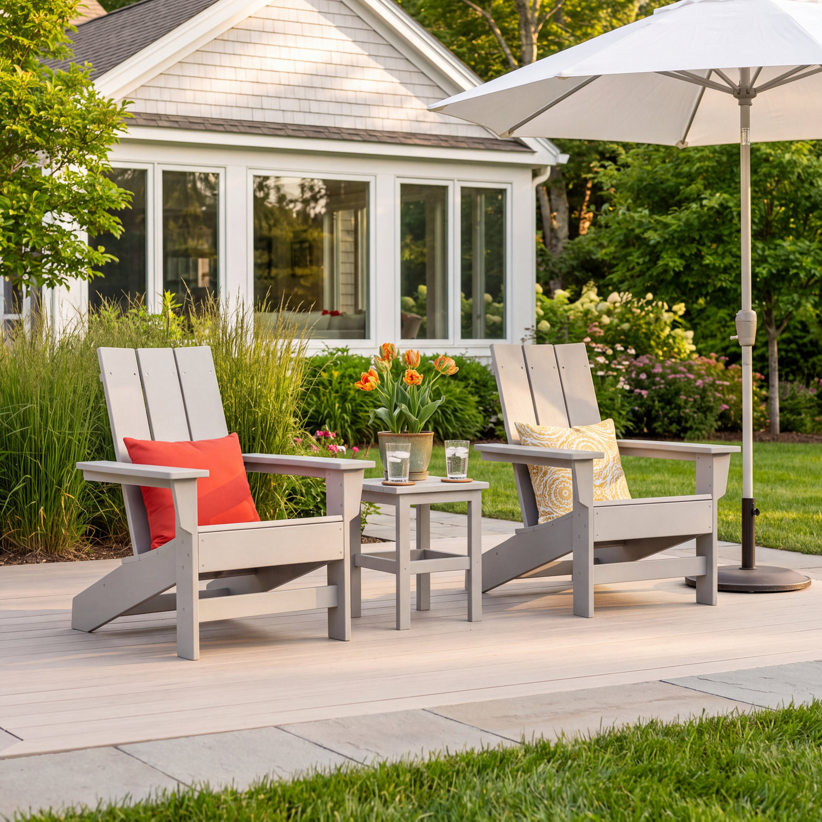 Ratcliff 2-Person Patio Seating Group, Light Gray