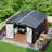 12x10 FT Metal Storage Shed, Galvanized Steel Waterproof Garden House w/ Lockable Doors & Vents for Backyard Tools-125252237
