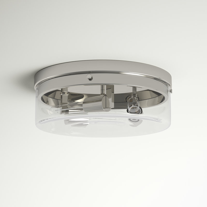 Barahona Glass Flush Mount, Polished Nickel