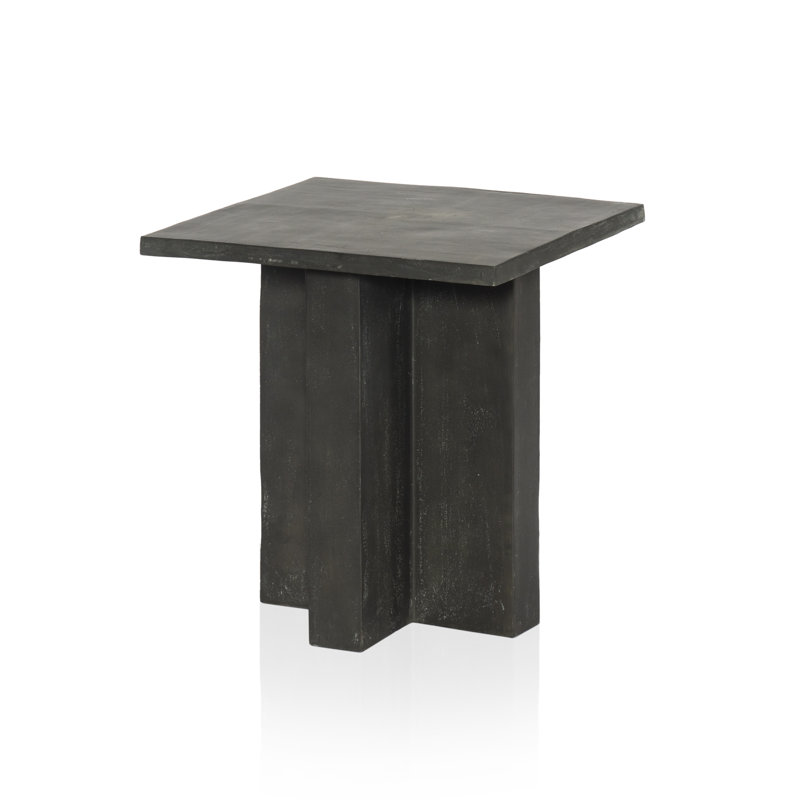 Terrell Outdoor Square Side Table, Dark Gray