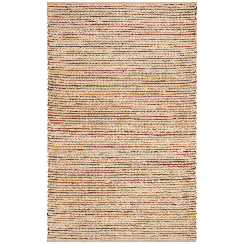 Chupp Hand Woven Jute, Chindi Solid Color Rug, Rectangle 4' x 6'