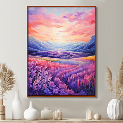 Beautiful Sunset Over Lavender Fields - Lavender Fields Wall Art
