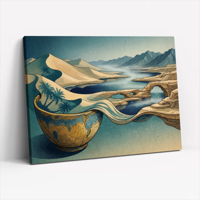 Ensemble de 1 tableau sur toile « Oasis du désert »