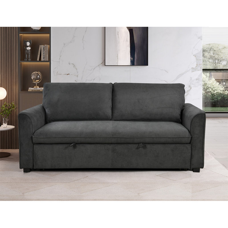 Canapé-lit convertible 78 po 3 en 1, Tissu gris foncé
