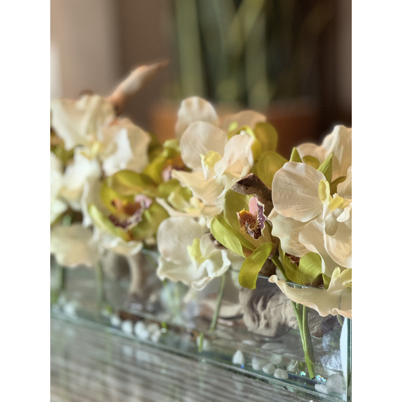 Arrangement in Vase, 8" H x 24" W x 6" D