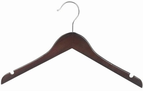 Cintre supérieur en bois pour enfants pour robe / chandail / chandail, Noyer