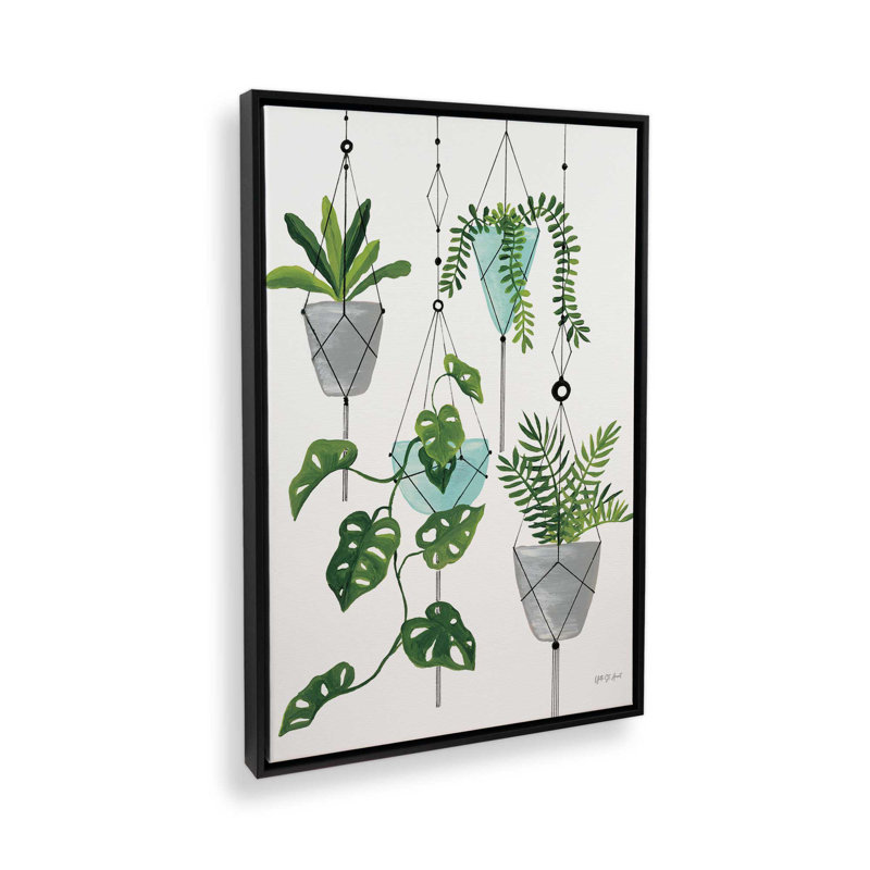 «My Boho Plants II» par Yvette St. Amant, reproduction d'art, H 48 po x l 36 po, Cadre flottant, Noir