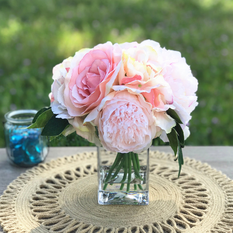 Silk Arrangement in Vase, Pink