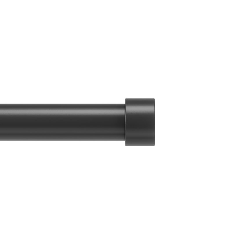 Tringle à rideau simple en acier CAPPA, 120" - 180", Noir