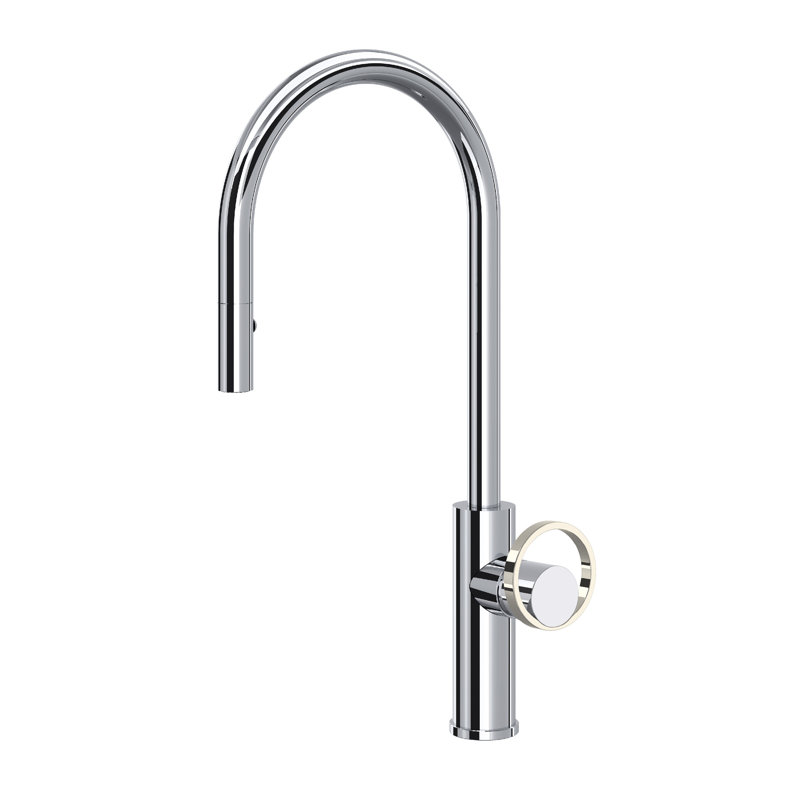 Eclissi™ Pull-Down Single Handle Kitchen Faucet with Accessories, Polished Chrome/Polished Nickel