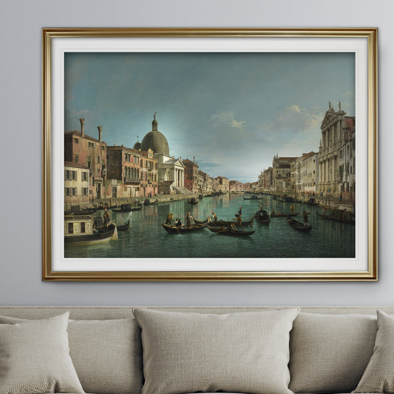 « venice the grand canal », impression, Or, H 31 po x l 43 po x P 1,5 po