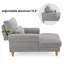 Chaise longue rembourrée avec dossier réglable