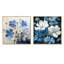 Minimalisme bleu et blanc fleurs de géraniums - ensemble de 2 géraniums carrés-895003042-895003037