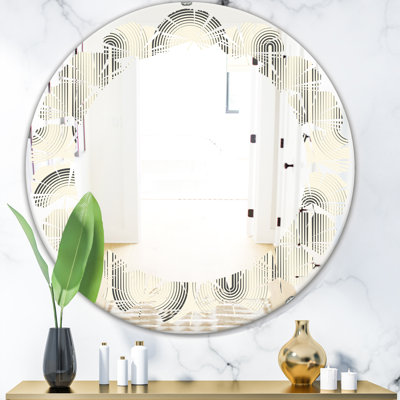 Miroir mural sans cadre contemporain moderne "leaves curved
