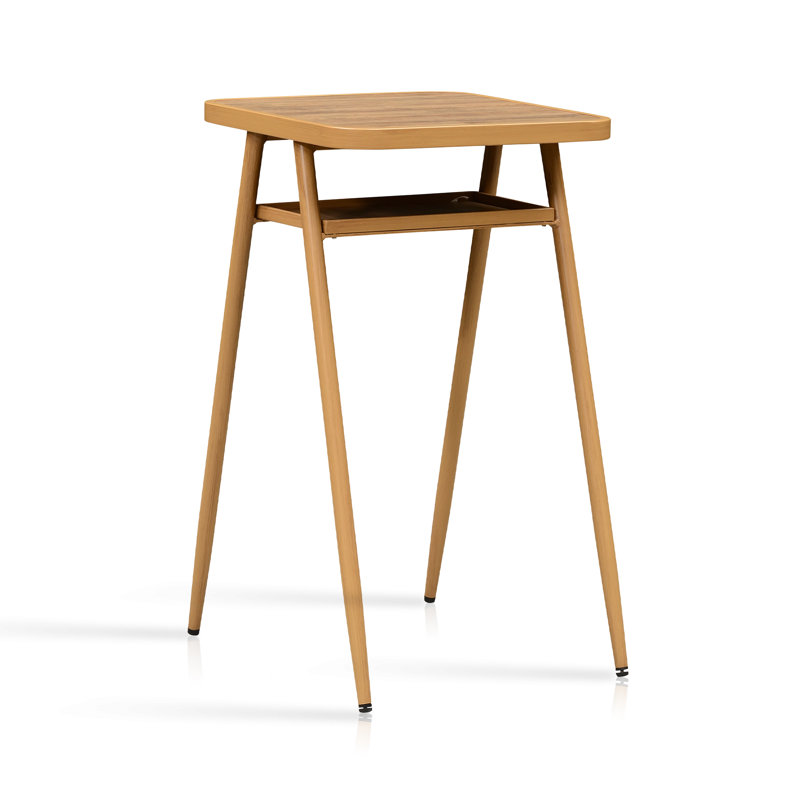 Table de bar George Oliver, Plateau brun / base brune