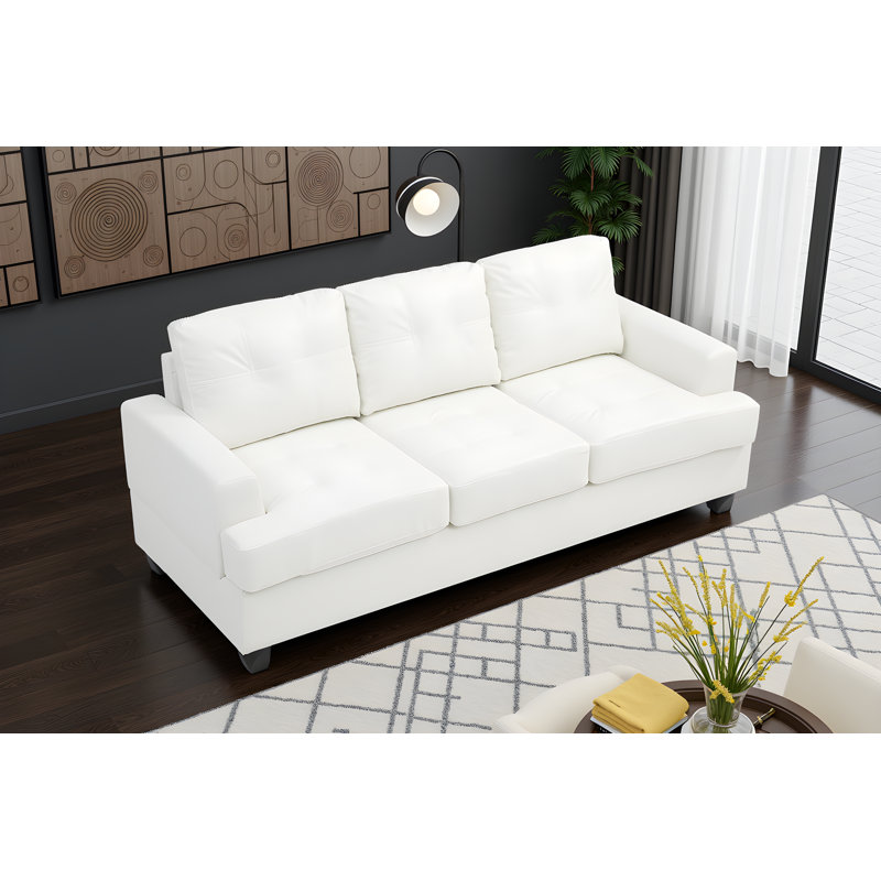 Symone White Sofa, White