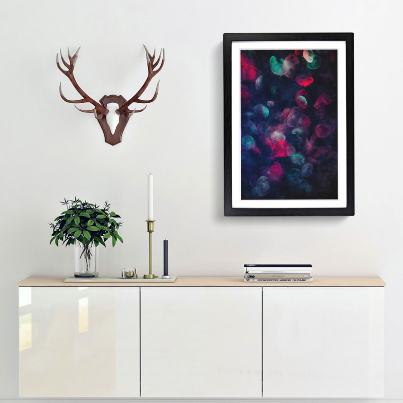 Many Jellyfish - Picture Frame Painting Print, 87cm H x 62cm W x 2cm D, Black Framed