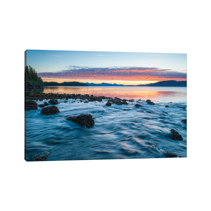 Landscape With Coastline Under Moody Sky At Sunset, British Columbia, Canada by Panoramic Images - Wrapped Canvas Gallery-Wrapped Canvas Giclée
