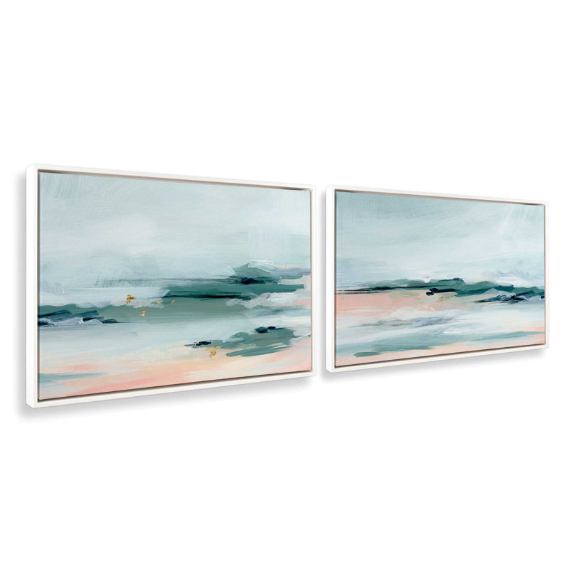 Ensemble de 2 courants sereins, H 9 po x l 26 po, Cadre flottant blanc opaque
