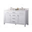 Meuble-lavabo double autoportant de 54 po avec plateau en pierre artificielle Ajhane-757792295