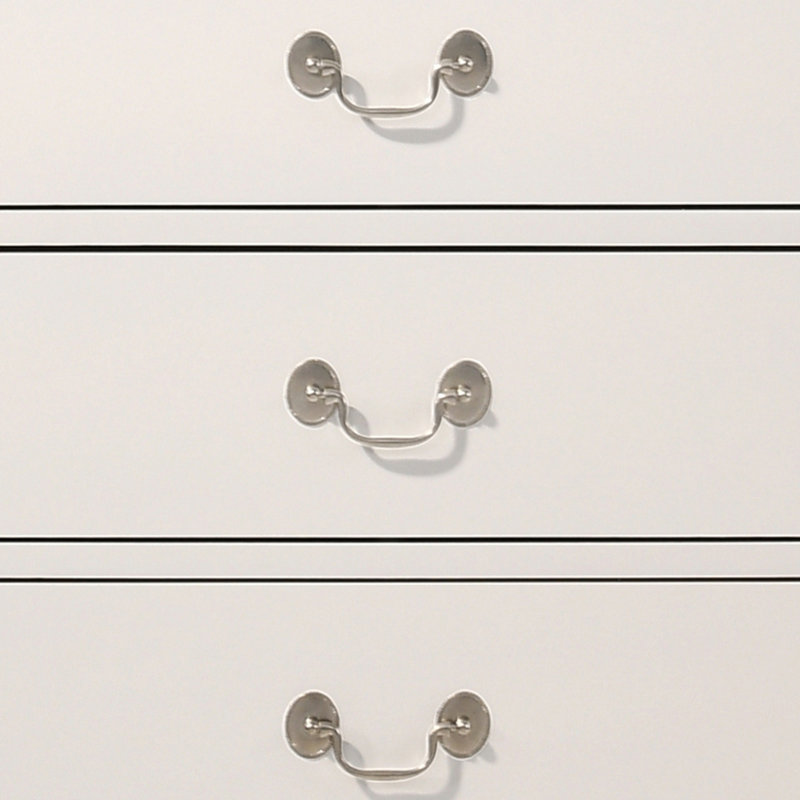 Commode 4 tiroirs Louis Phillipe, blanc, Blanc