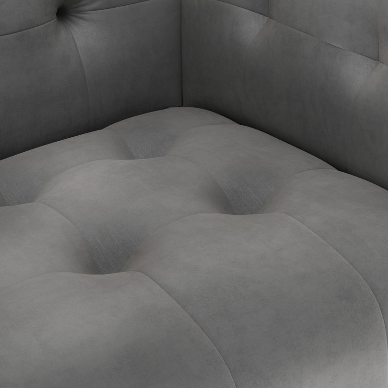 George 82'' Velvet Sofa, Platinum Grey Velvet