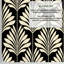 Black Art Deco Palm Leaf Wallpaper