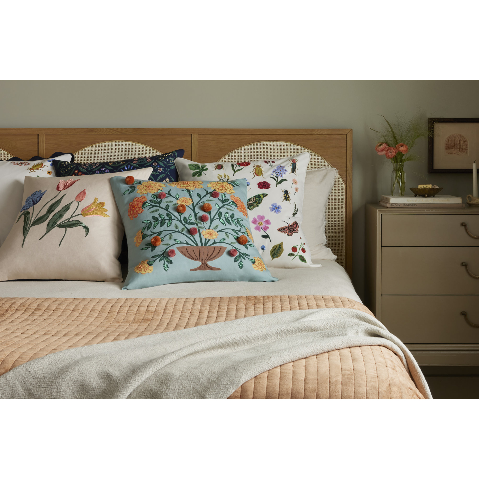 Rifle Paper Co. x Loloi Estee 22" x 22" Pillow, Down
