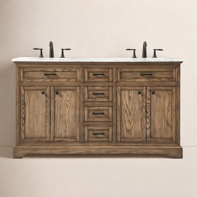Hermes 60'' Double Bathroom Vanity with Marble Top