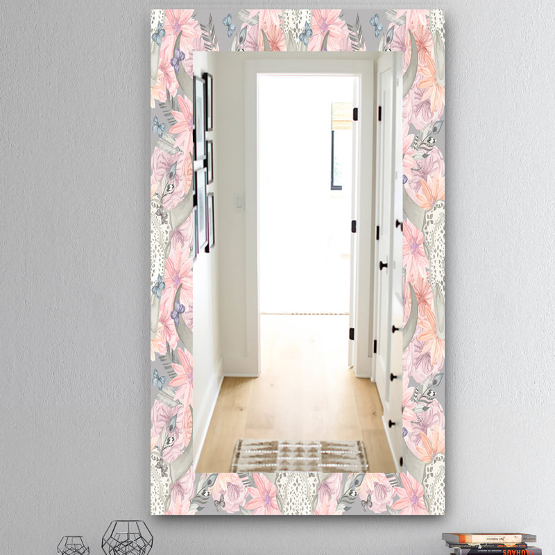 Miroir mural 25 fleurs, H 39,4 po x l 29,5 po