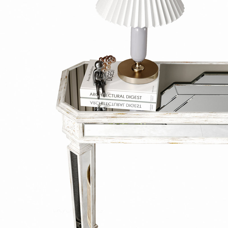 Mirror Console Table Vintage Wood Grain Carving Process Gorgeous and Noble for Entryway, Sofa Table,Living Room (Excluding drawers and shelves)