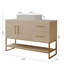 Meuble-lavabo moderne de 36 po avec lavabo vasque en céramique, armoire d'appoint dorée