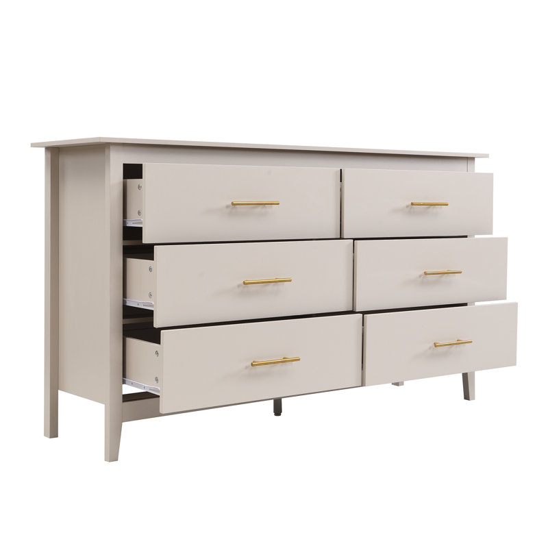 MDF 6 - Drawer Rectangle Accent Chest, Beige