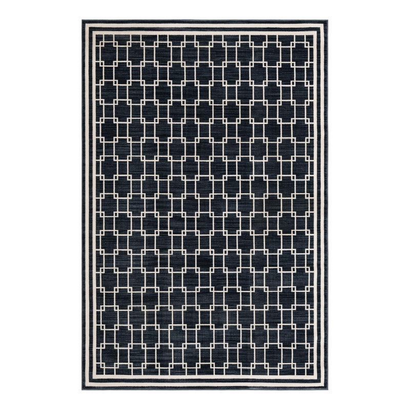 Jill Zarin Metropolitan Uptown Rug Navy Blue, Rectangle 6'1" x 9'