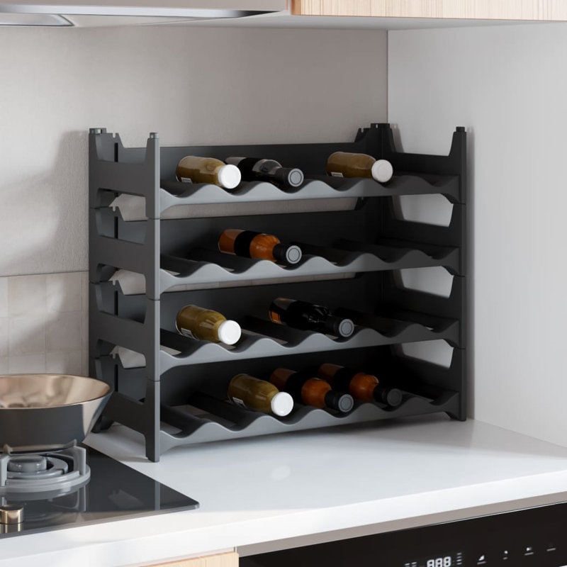 Bilderback Tabletop Wine Bottle Rack in Anthracite, 104cm H x 60cm W x 26cm D