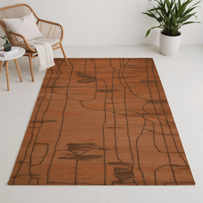 Tapis brun abstrait intérieur et extérieur