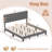Bed Frame Modern Linen Fabric Upholstered Platform Bed With Headboard-2048310416